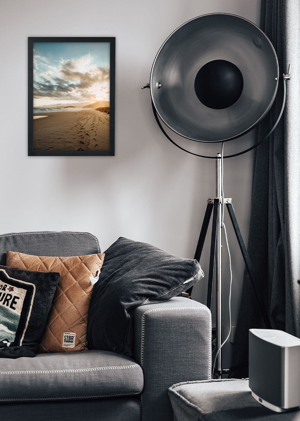Quadro Decorativo Areia da praia - Com vidro