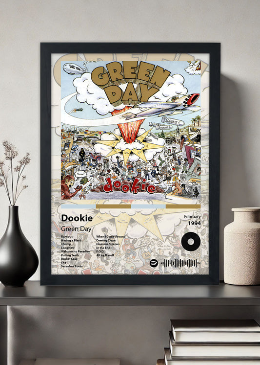 Quadro Decorativo Dookie - Green Day - Com vidro