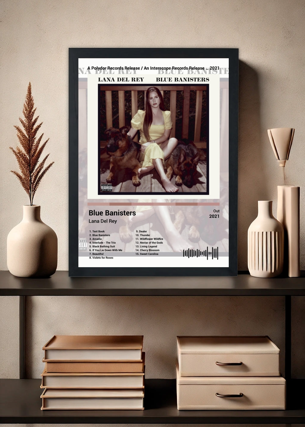 Quadro Lana Del Rey Blue Banisters (Light) Com Vidro