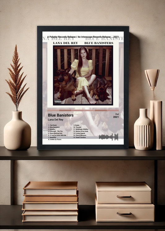 Quadro Lana Del Rey Blue Banisters (Light) Com Vidro