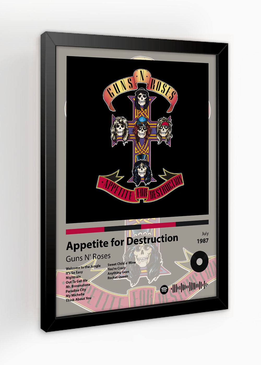 Quadro Decorativo Appetite For....Guns N' Roses - Com vidro