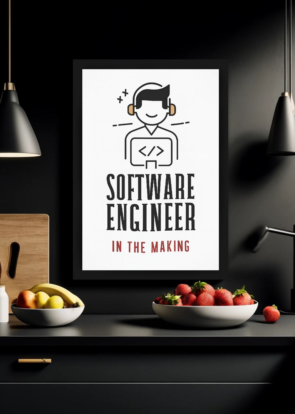 Quadro Geek Software Engineer Com Vidro e Moldura.png
