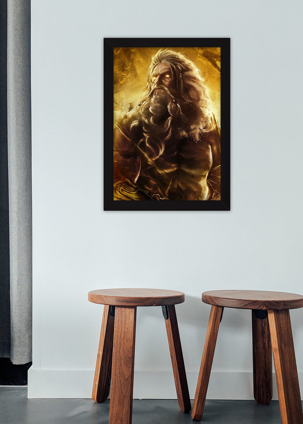 Quadro Decorativo Zeus poderoso - Mitologia - Com vidro
