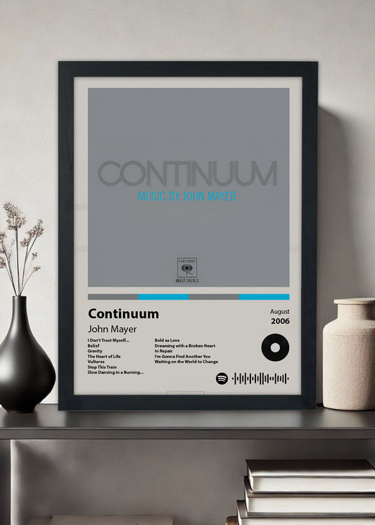 Quadro Decorativo Continuum - John Mayer - Com vidro