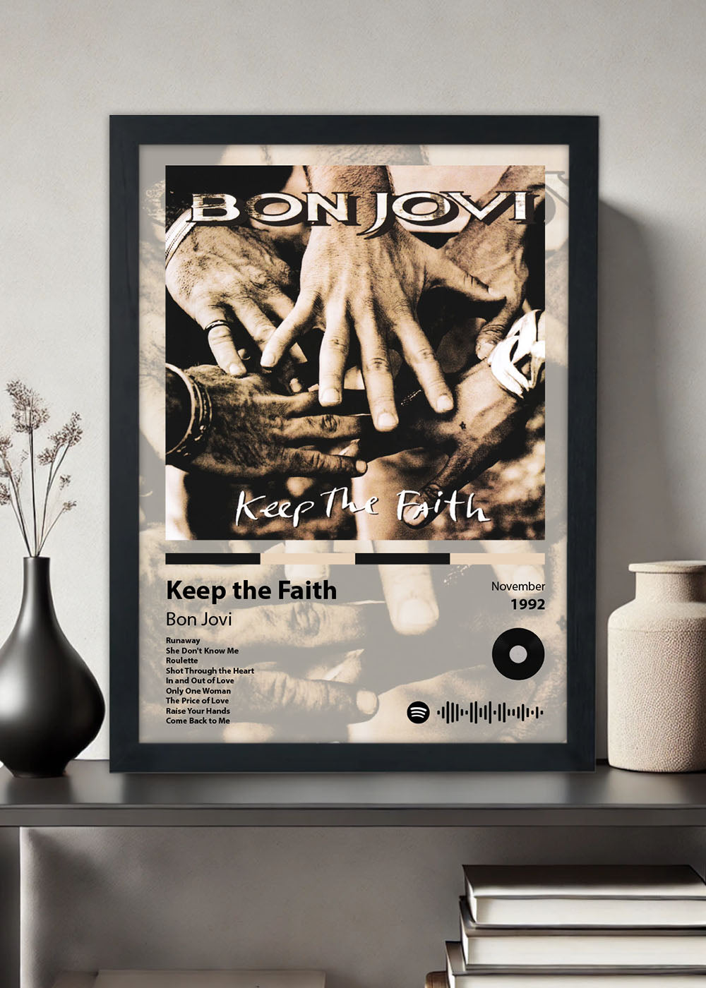 Quadro Keep the Faith - Bon Jovi - Com vidro
