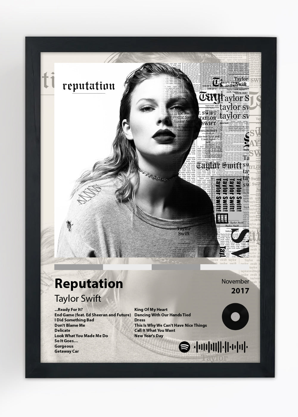Quadro Decorativo Reputation - Taylor Swift