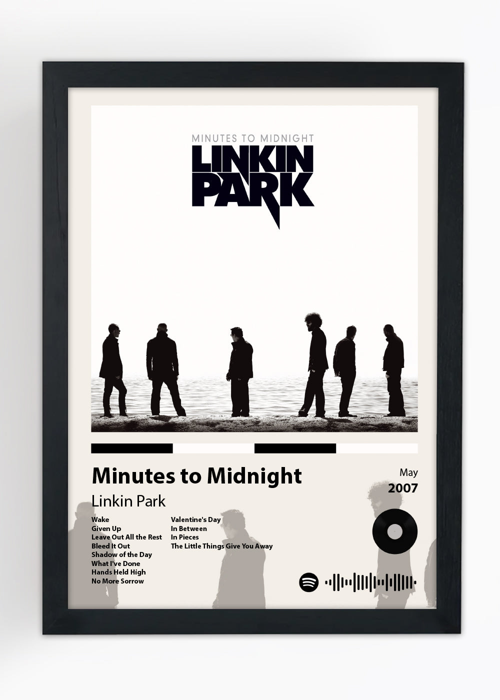 Quadro Minutes to Midnight - Linkin Park - Com vidro