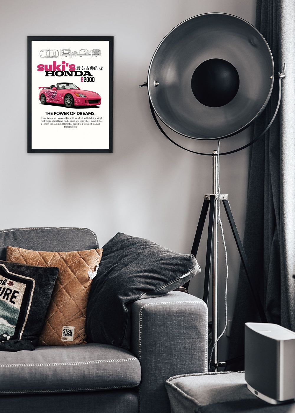Quadro decorativo Suki Honda S2000 – Com vidro