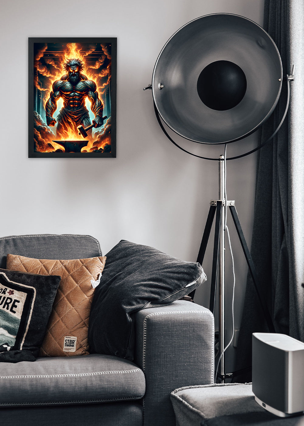 Quadro Decorativo Hefesto em sua forma mais... - Com vidro