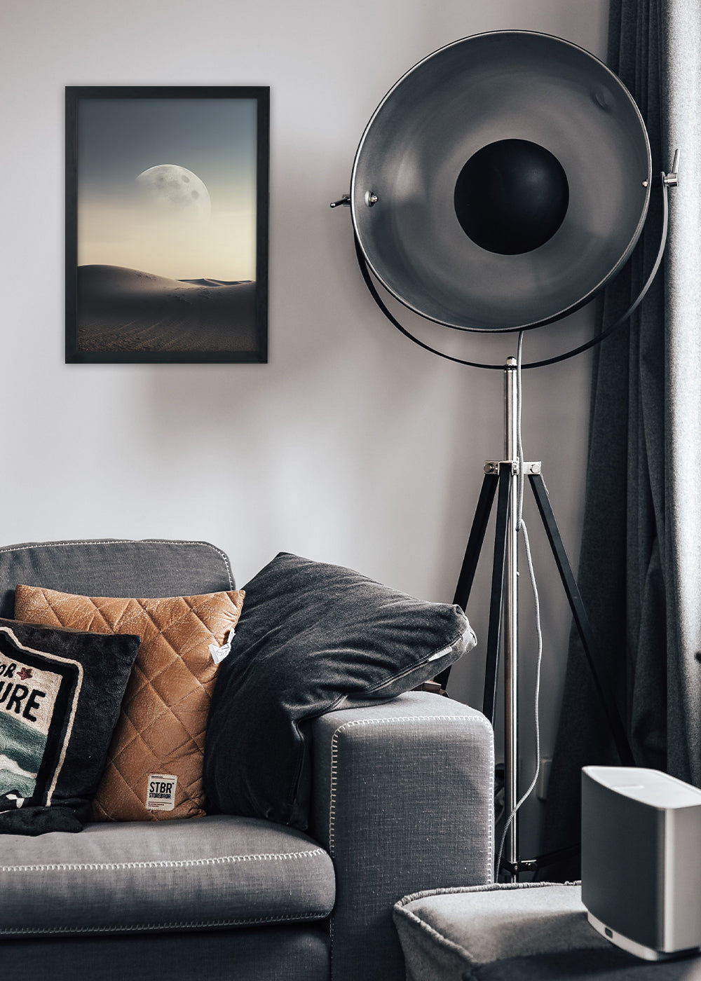 Quadro Decorativo Deserto ao luar - Paisagens - Com vidro