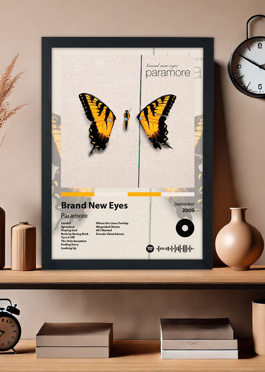 Quadro Decorativo Brand New Eyes Paramore - Com vidro