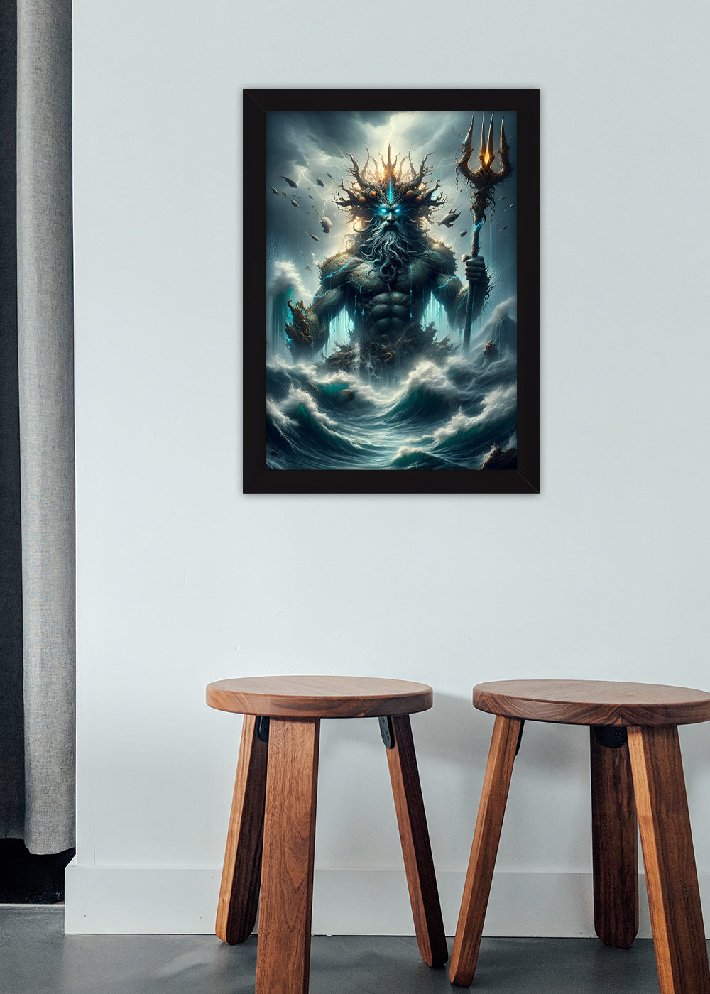 Quadro Decorativo Poseidon o Deus protetor... - Com vidro