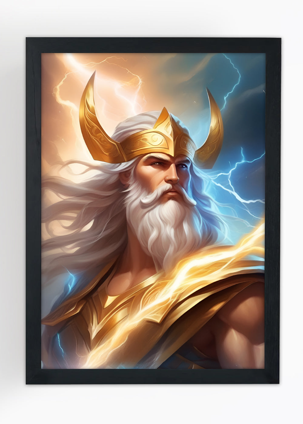 Quadro Decorativo Zeus deus do trovão - Com vidro