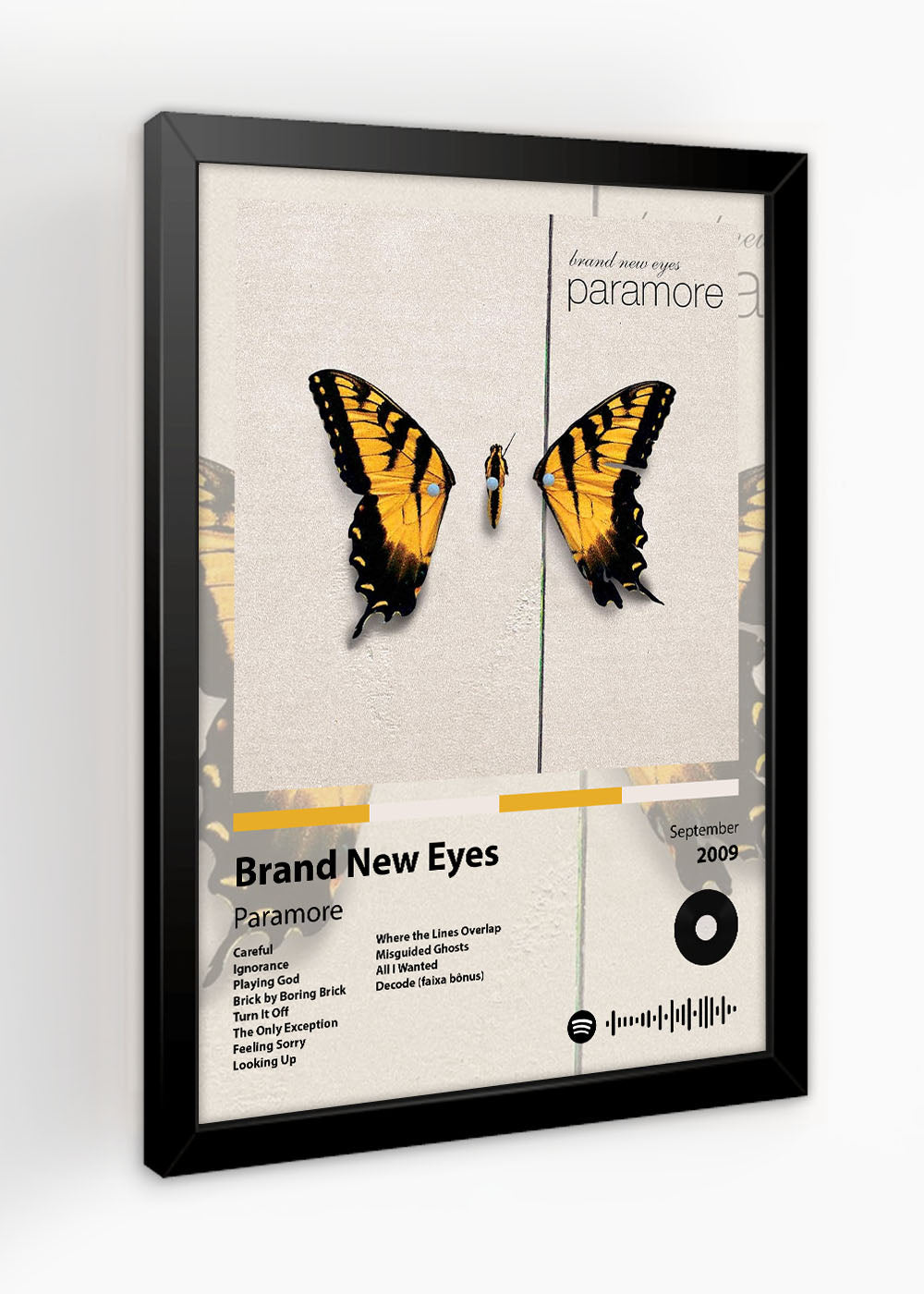 Quadro Decorativo Brand New Eyes Paramore - Com vidro