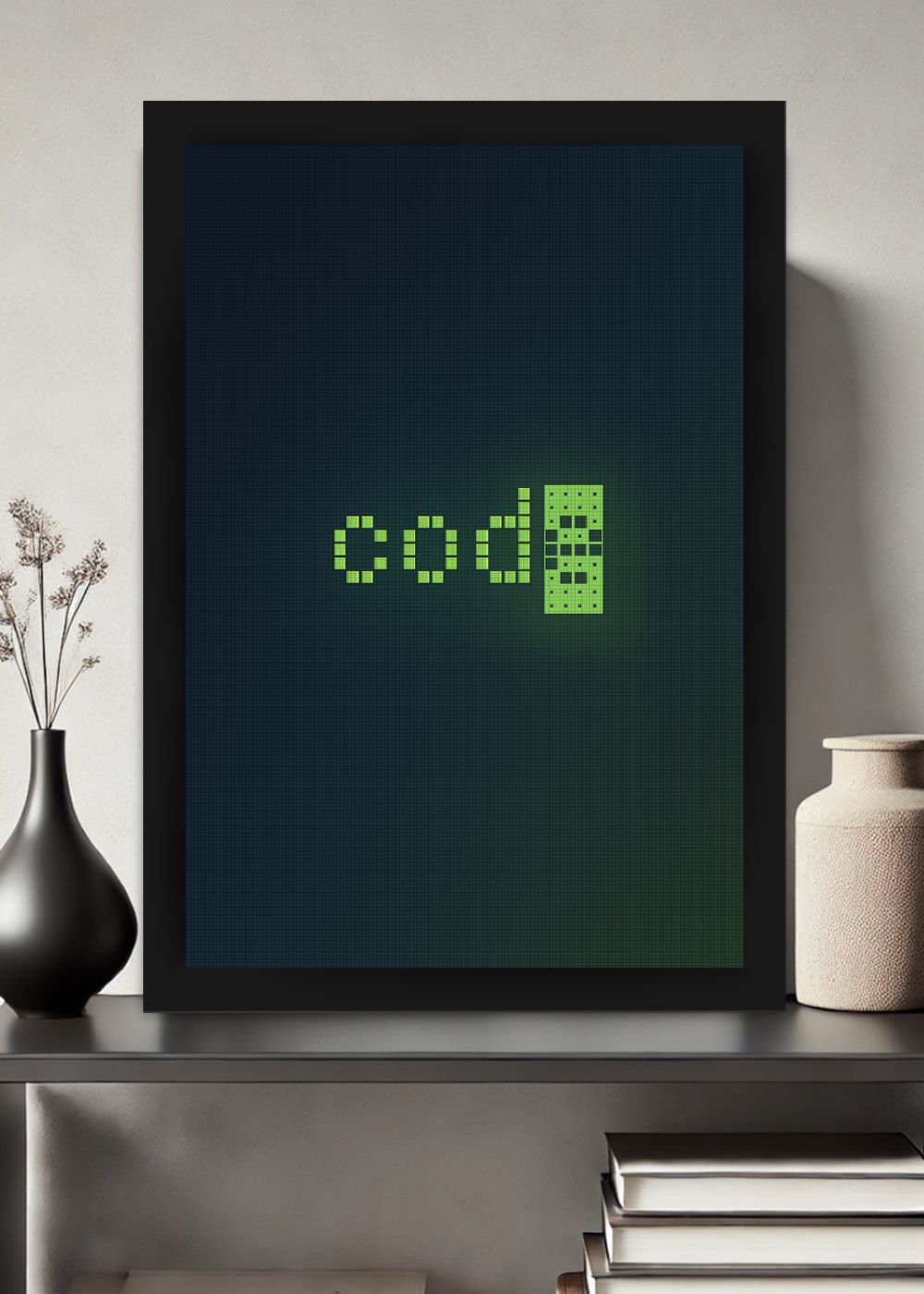 Quadro Geek Code Dev Pixels com Vidro e Moldura