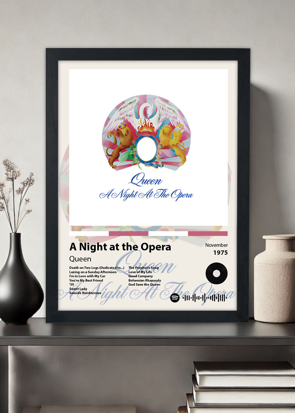 Quadro Decorativo A Night at the Opera Queen - Com vidro