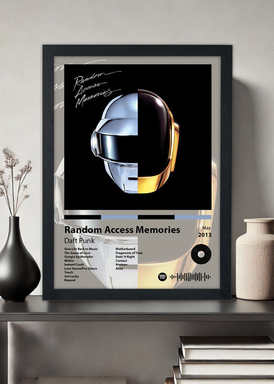 Quadro Decorativo Random Access... Daft Punk - Com vidro