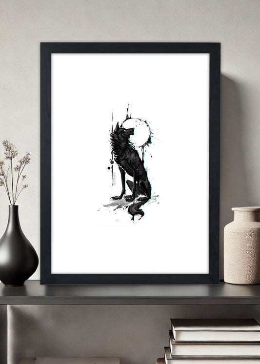 Quadro Decorativo O lobo - Com vidro