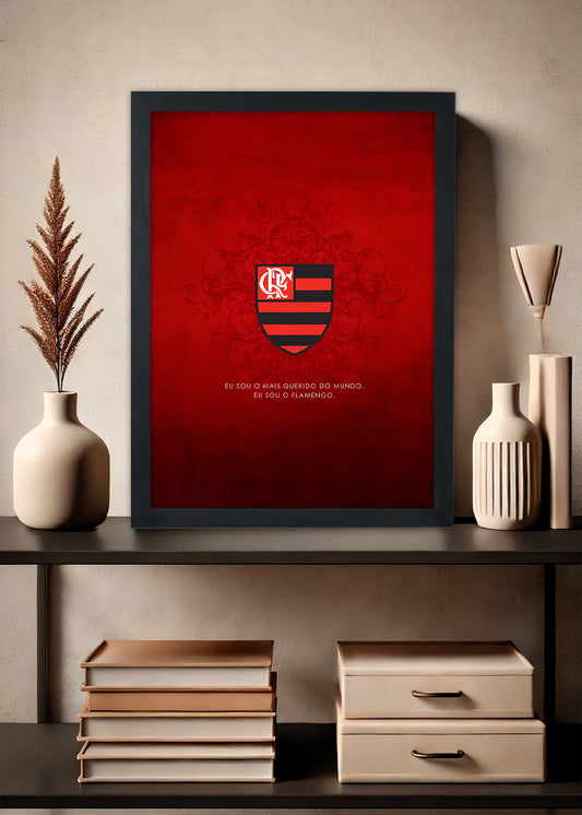 Quadro Decorativo Eu sou Flamengo - Com Vidro