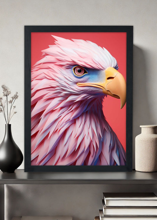 Quadro Decorativo arte de aguia raivosa - Com vidro