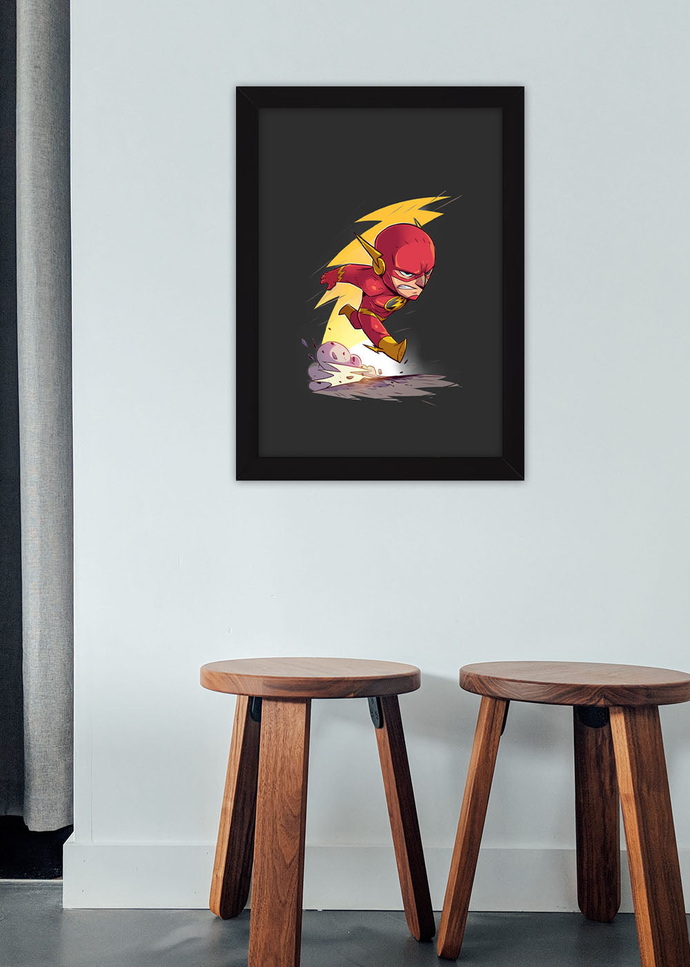 Quadro Decorativo Heroi DC - The Flash animation - Com vidro