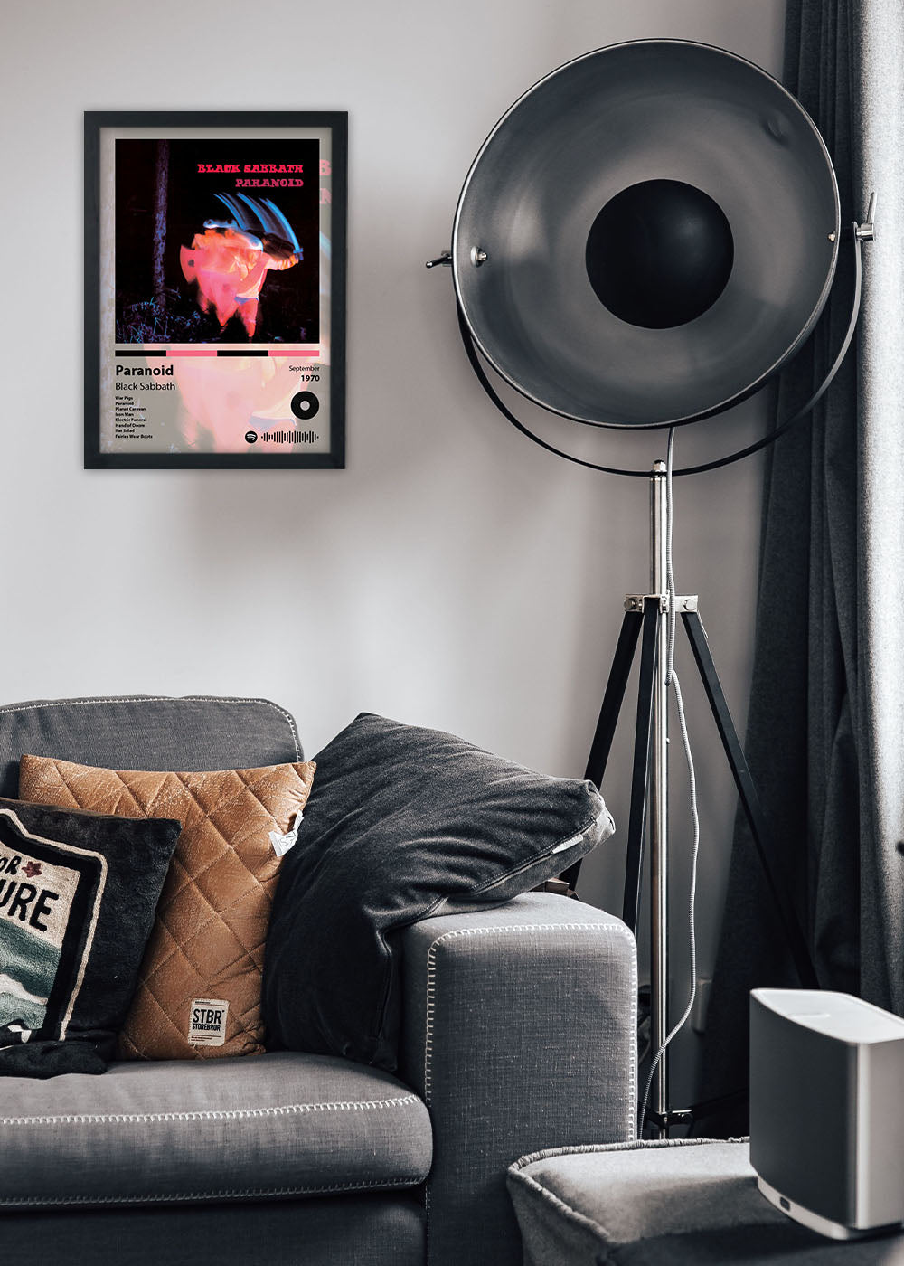 Quadro Decorativo Paranoid - Black Sabbath - Com vidro