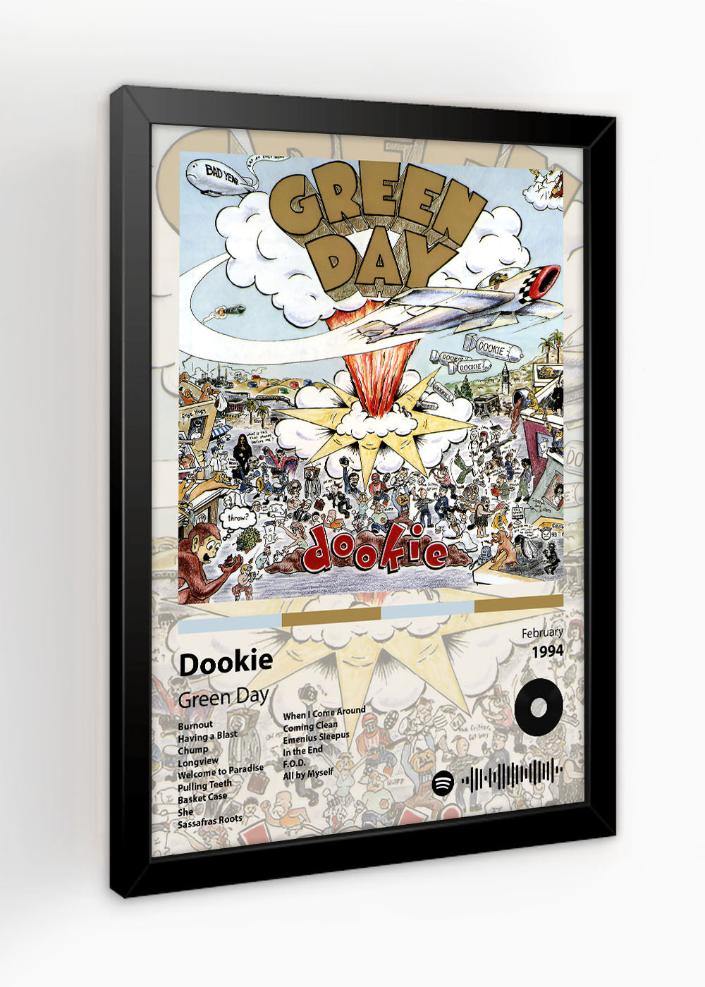 Quadro Decorativo Dookie - Green Day - Com vidro