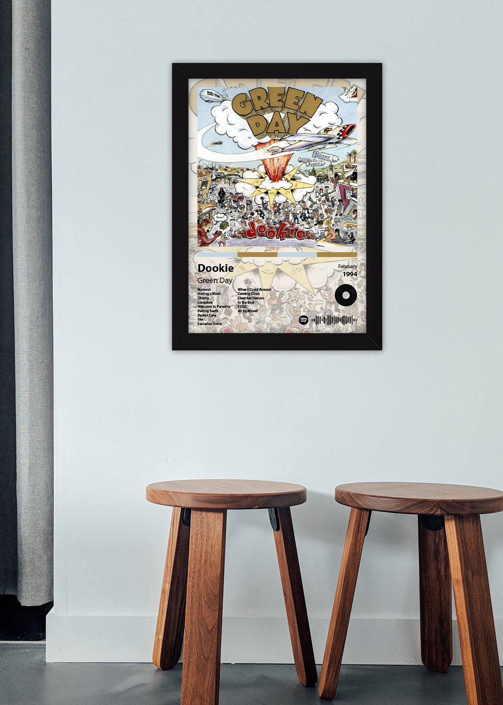 Quadro Decorativo Dookie - Green Day - Com vidro