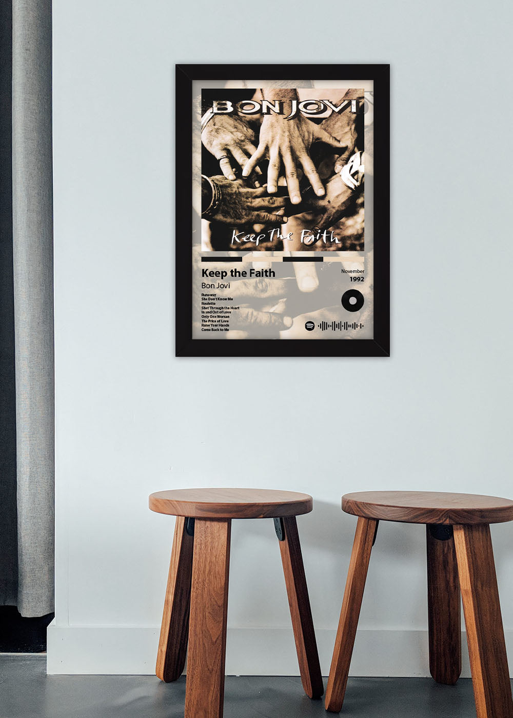 Quadro Keep the Faith - Bon Jovi - Com vidro
