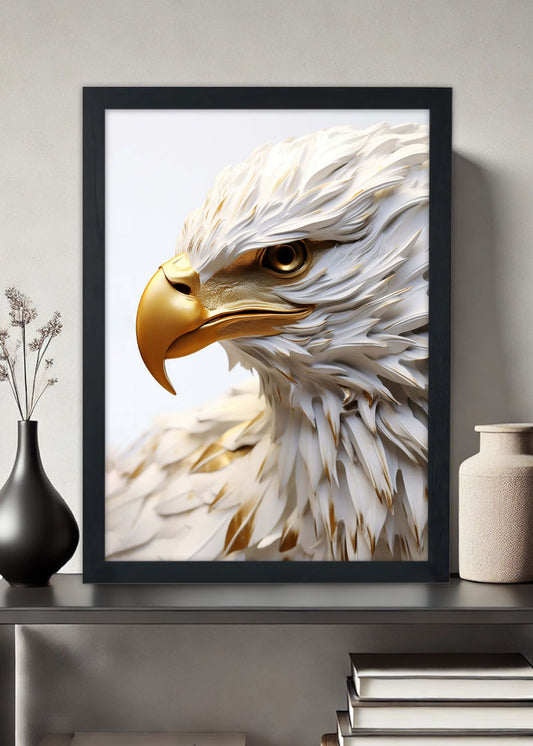 Quadro Decorativo Aguia branca da paz - Com vidro