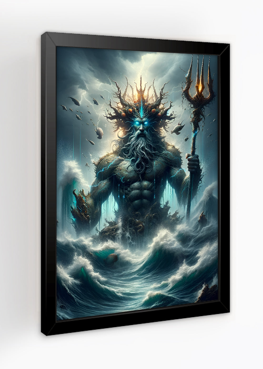Quadro Decorativo Poseidon o Deus protetor... - Com vidro