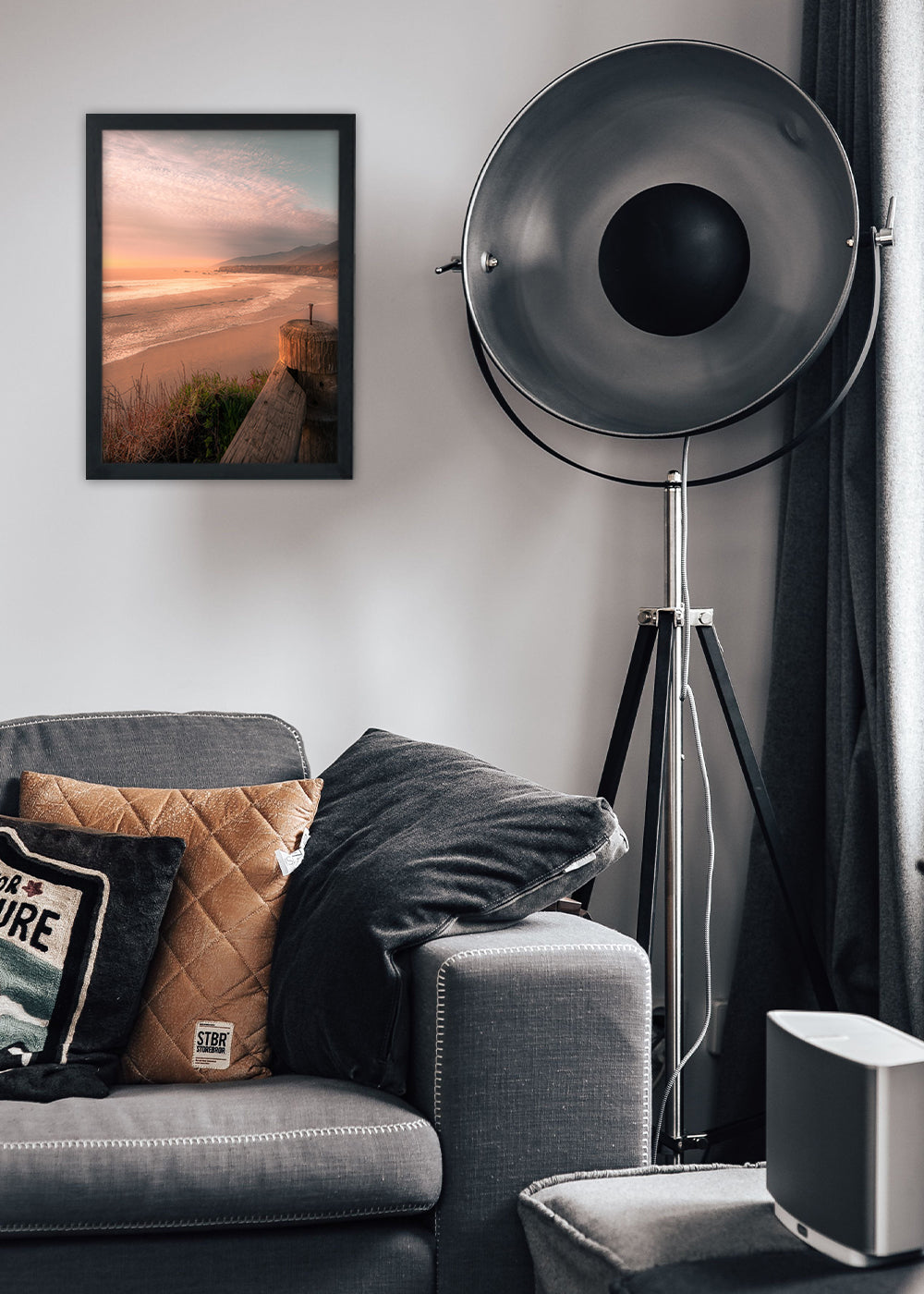 Quadro Decorativo amanhecer na praia - Com vidro