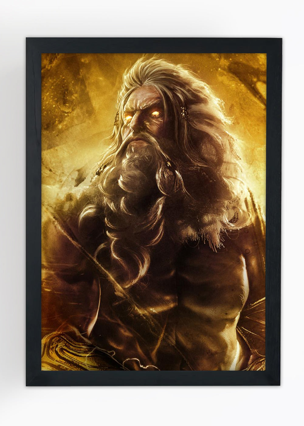 Quadro Decorativo Zeus poderoso - Mitologia - Com vidro