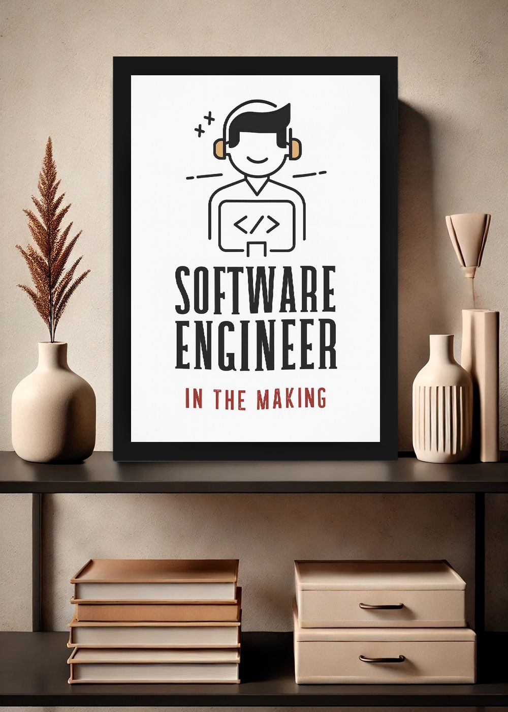 Quadro Geek Software Engineer Com Vidro e Moldura.png