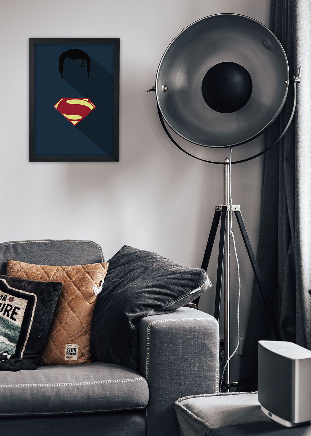 Quadro Decorativo Heroi DC - Superman - Com vidro
