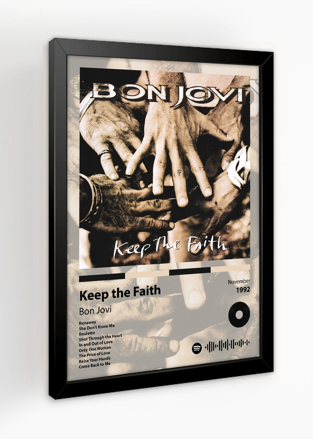 Quadro Keep the Faith - Bon Jovi - Com vidro