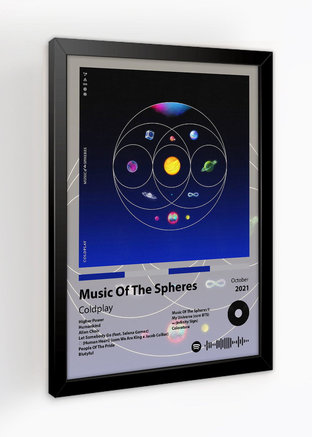 Quadro Decorativo Music of the Spheres Coldplay - Com vidro