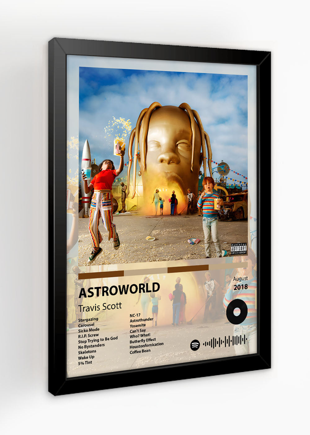 Quadro Decorativo ASTROWORLD - Travis Scott - Com vidro