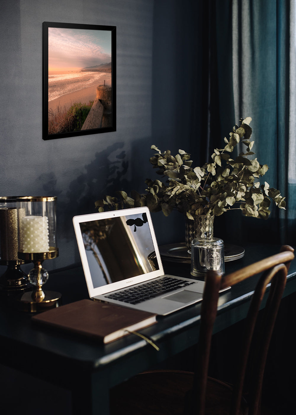 Quadro Decorativo amanhecer na praia - Com vidro