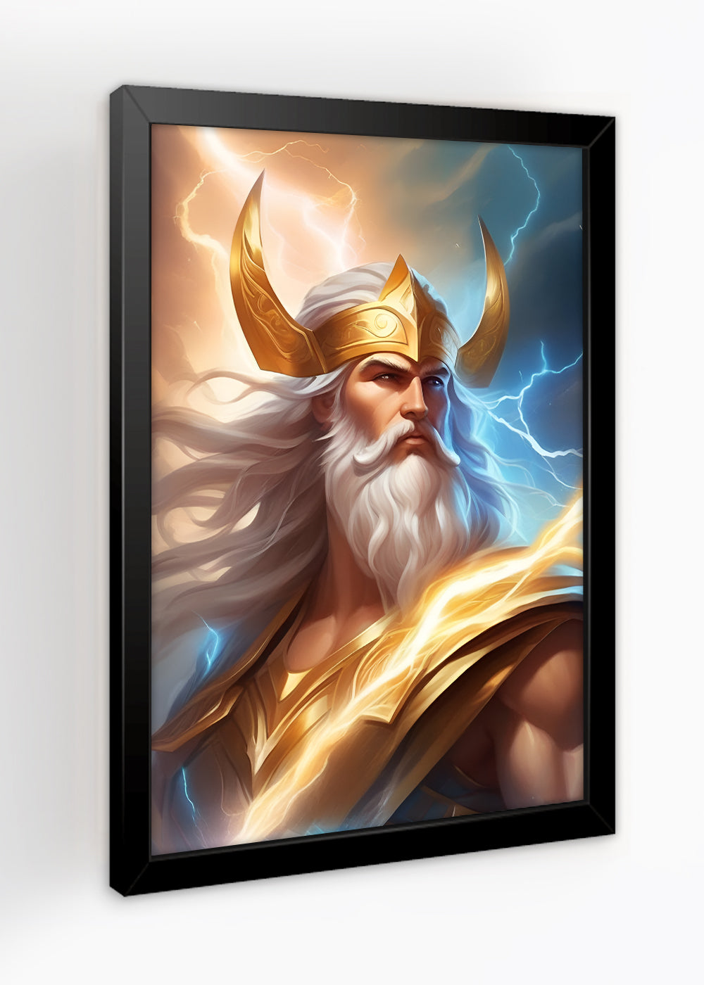 Quadro Decorativo Zeus deus do trovão - Com vidro