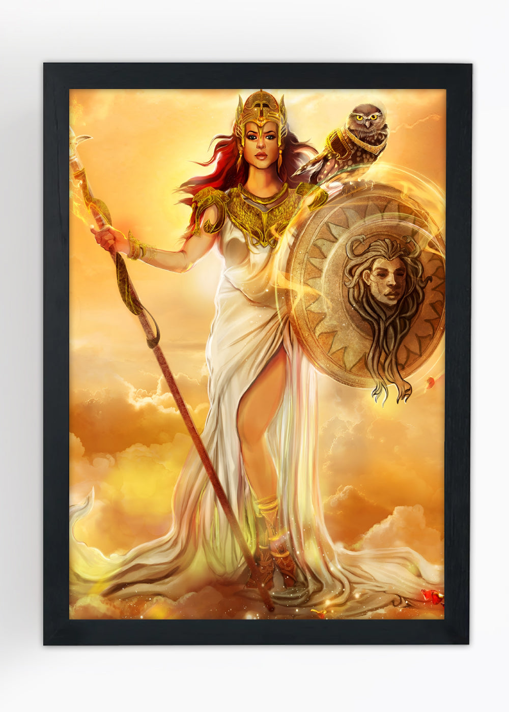 Quadro Decorativo Atena deusa da sabedoria e... - Com vidro