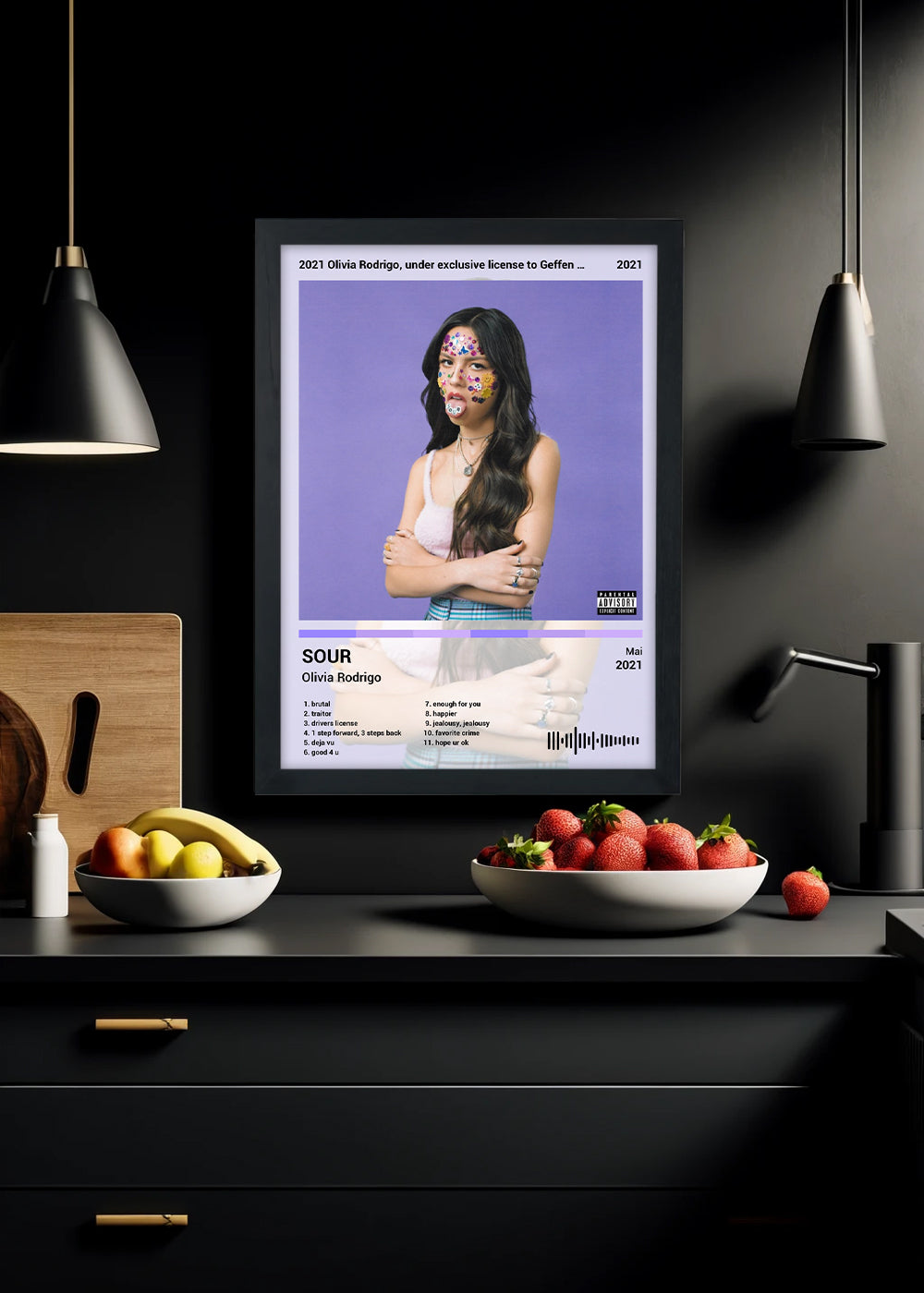 Quadro Olivia Rodrigo - Sour (Light) - Com Vidro