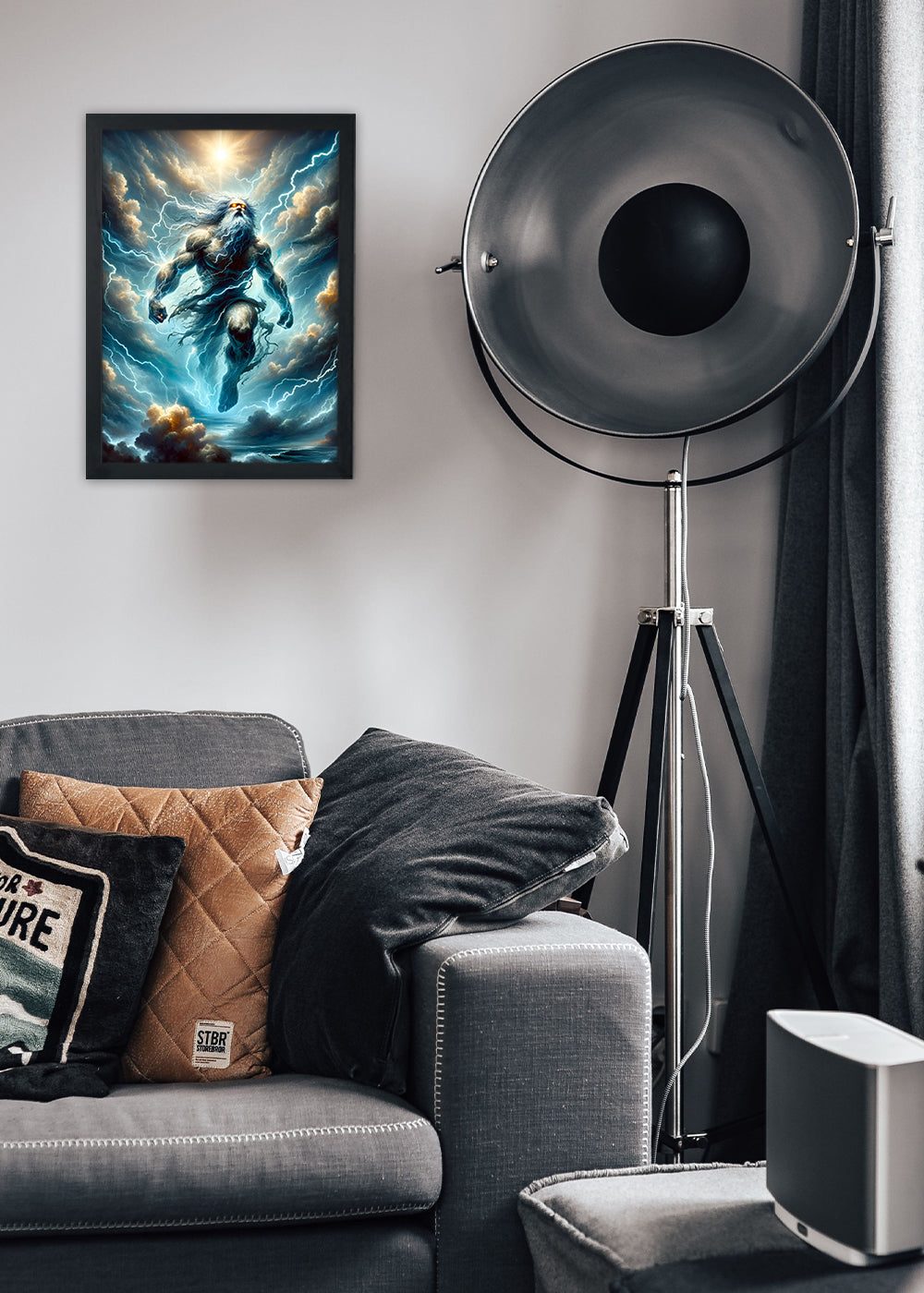 Quadro Zeus o mais poderoso dos deuses - Com vidro