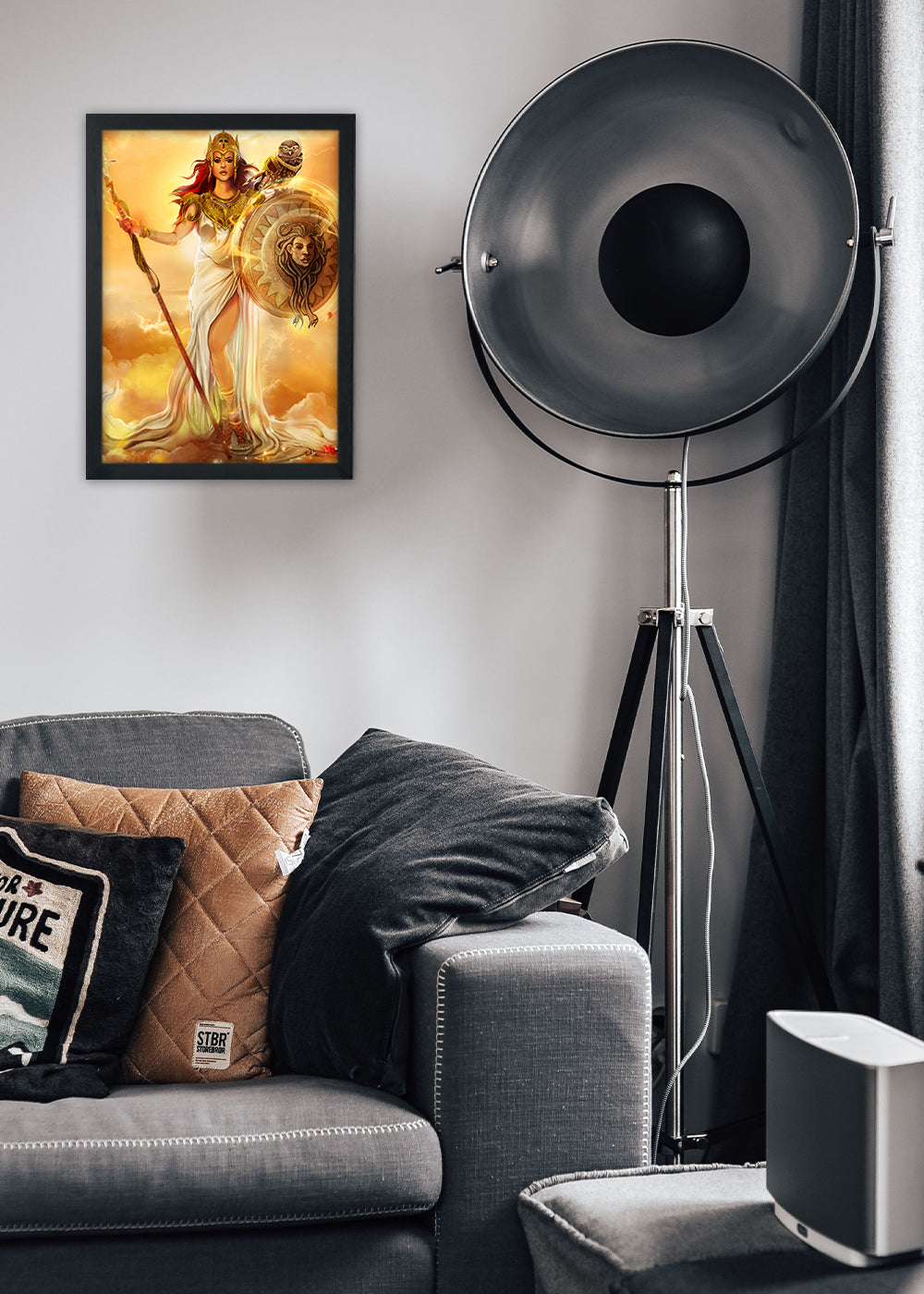 Quadro Decorativo Atena deusa da sabedoria e... - Com vidro