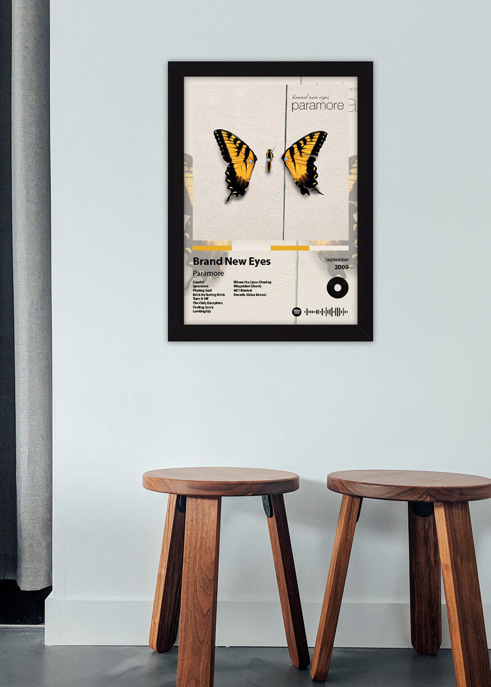 Quadro Decorativo Brand New Eyes Paramore - Com vidro