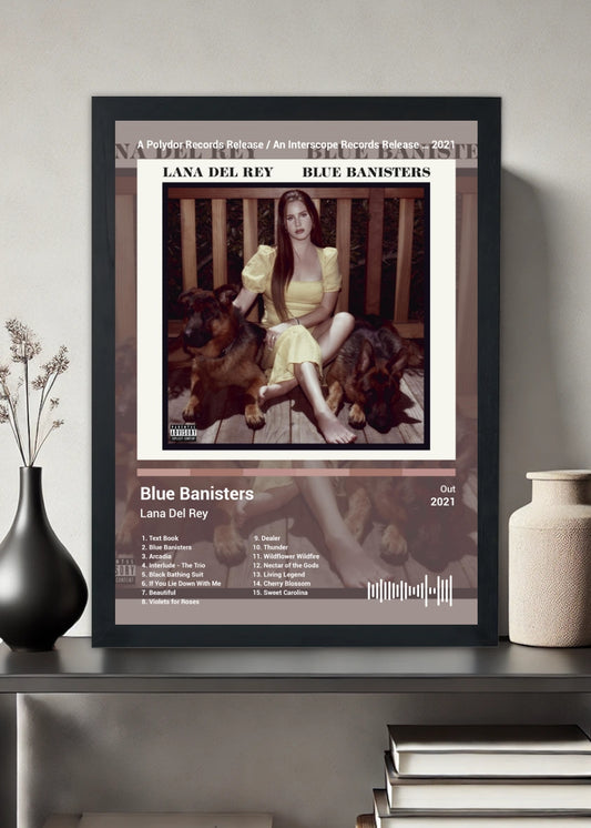 Quadro Lana Del Rey Blue Banisters (Colored) Com Vidro