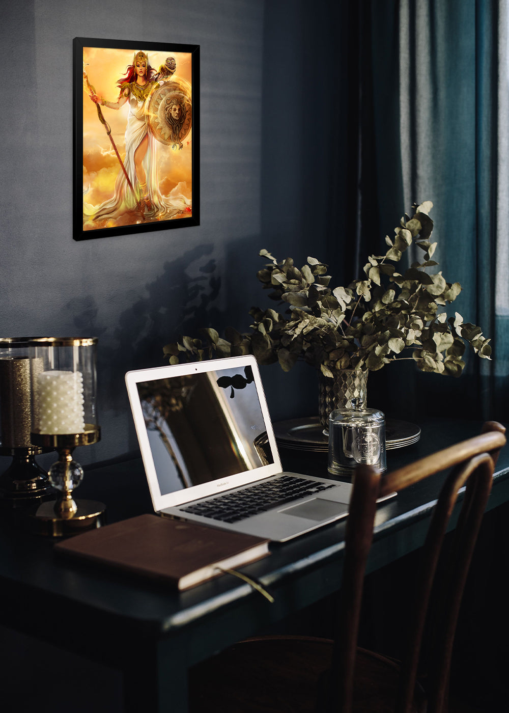Quadro Decorativo Atena deusa da sabedoria e... - Com vidro