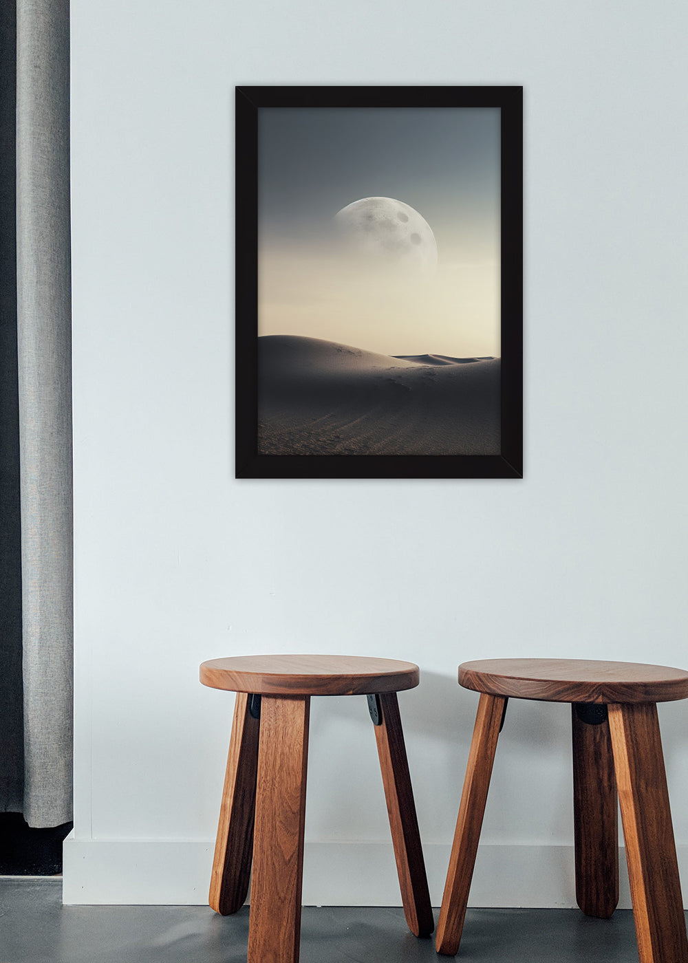 Quadro Decorativo Deserto ao luar - Paisagens - Com vidro