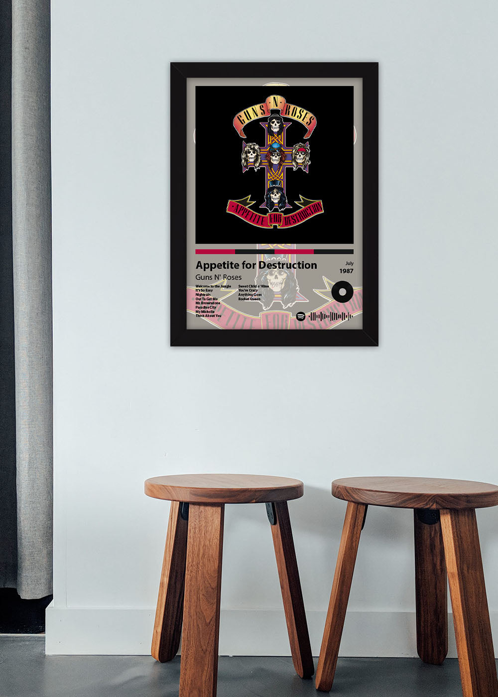 Quadro Decorativo Appetite For....Guns N' Roses - Com vidro