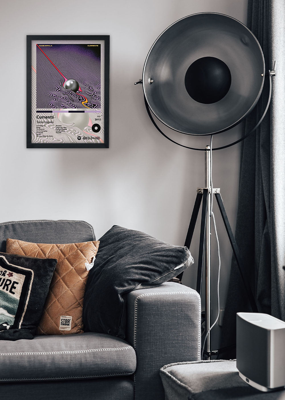 Quadro Decorativo Currents Tame Impala - Com vidro